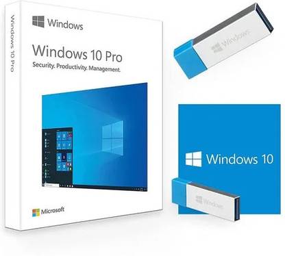 MICROSOFT Windows 10 Professional Box-Pack Activation Key Card with USB 3.0 - Full Retail Pack 32-bit/64-bit