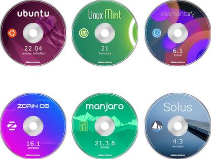 TekyMeky 6 Best Linux Distros for Beginners on 6 DVDs Ubuntu, Mint, Elementary, Zorin LATEST 64