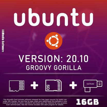 TekyMeky Linux Ubuntu Desktop 20.10 64bit Bootable MicroSD USB Linux Operating System LATEST 64