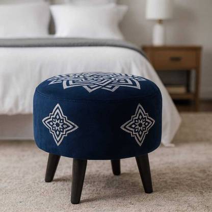 Jaico Solid Wood Pouf