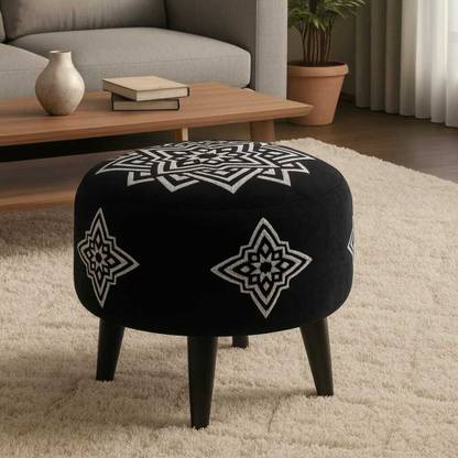 Jaico Solid Wood Pouf