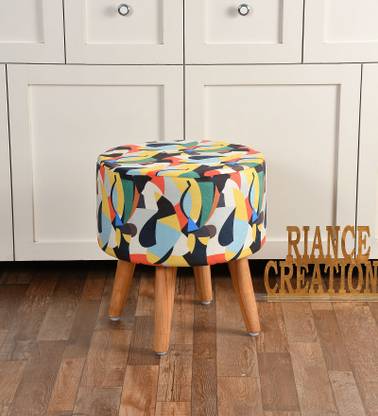 RIANCE CREATIONS Solid Wood Standard Ottoman