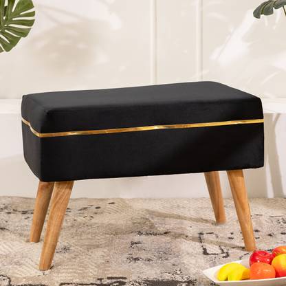 THREADVIBELIVING Solid Wood Standard Ottoman