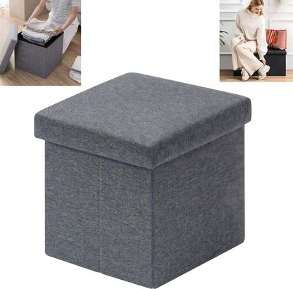 DRUMSTONE Solid Wood Cube Ottoman