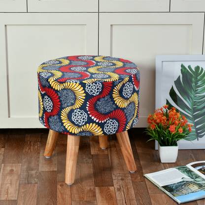 RIANCE CREATIONS Solid Wood Standard Ottoman