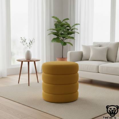LACKUER ARTS Solid Wood Pouf