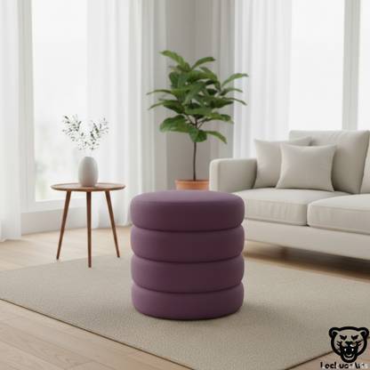 LACKUER ARTS Solid Wood Pouf