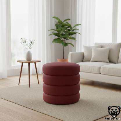 LACKUER ARTS Solid Wood Pouf