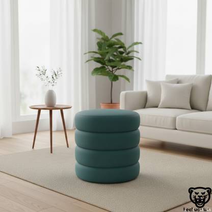 LACKUER ARTS Solid Wood Pouf