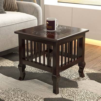 WoodenTwist Solid Wood Cube Ottoman