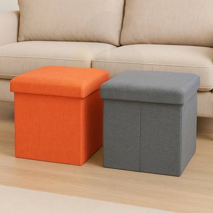 ABTRIX WITH AB Fabric Cube Ottoman