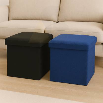 ABTRIX WITH AB Fabric Cube Ottoman