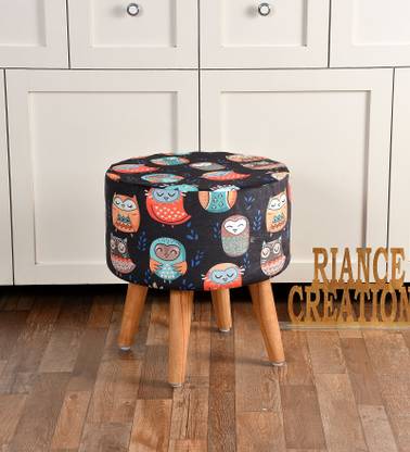 RIANCE CREATIONS Solid Wood Standard Ottoman