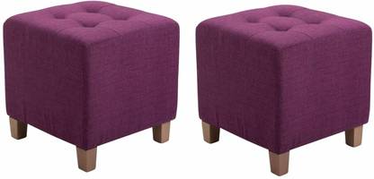 MartDecor Pack of 2 Small Footstool Ottoman Padded Footrest Setting Stool Square Stool Living & Bedroom Stool