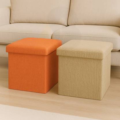 ABTRIX WITH AB Fabric Cube Ottoman