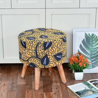 RIANCE CREATIONS Solid Wood Standard Ottoman