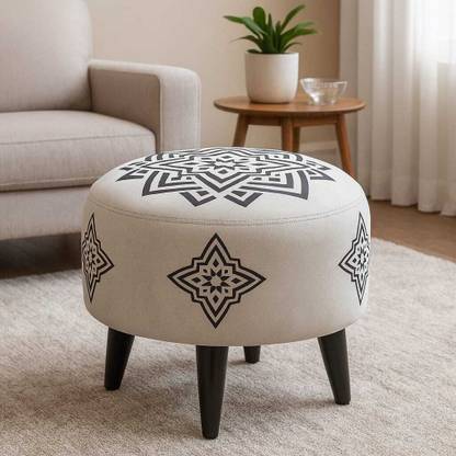 Jaico Solid Wood Pouf
