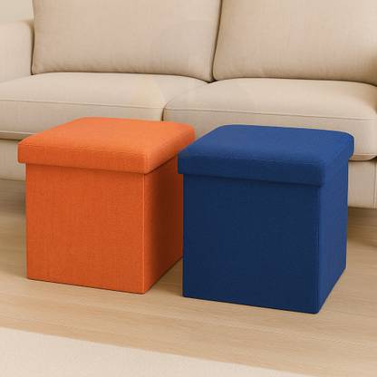 ABTRIX WITH AB Fabric Cube Ottoman