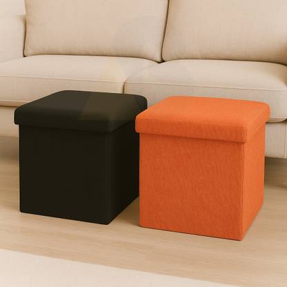 ABTRIX WITH AB Fabric Cube Ottoman