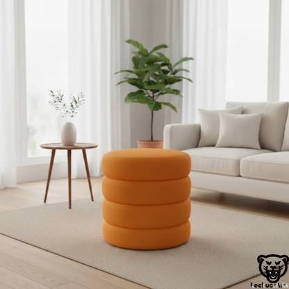 LACKUER ARTS Solid Wood Pouf
