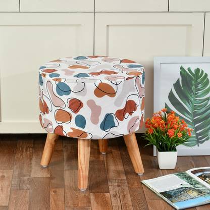 RIANCE CREATIONS Solid Wood Standard Ottoman