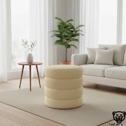 LACKUER ARTS Solid Wood Pouf