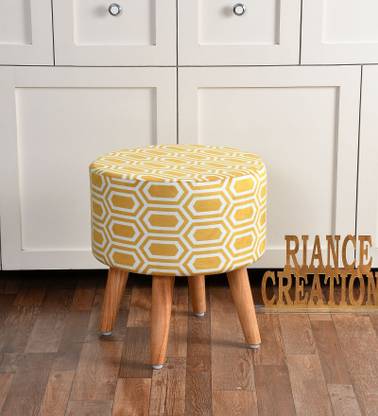 RIANCE CREATIONS Solid Wood Standard Ottoman
