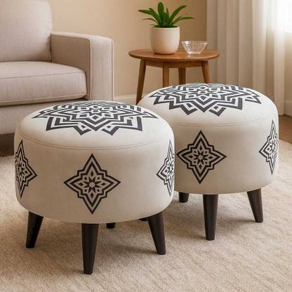 Jaico Solid Wood Pouf