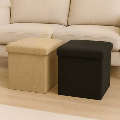 ABTRIX WITH AB Fabric Cube Ottoman