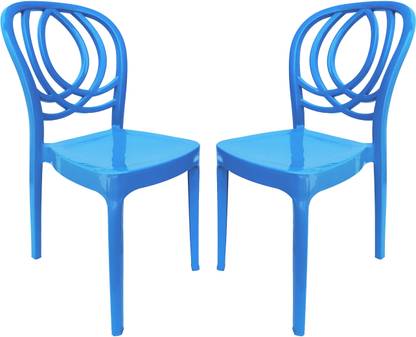 RW REST WELL Oak Modern Stackable Armless Chair (100% VIRGIN PLASTIC, ISO CERTIFIED COMPANY) Plastic Outdoor Chair