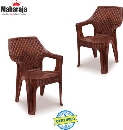 MAHARAJA Alpha for Home, Office | Comfortable | Arm Rest | Bearing Capacity up to 200Kg Plastic Outdoor Chair