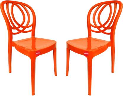 Binani Oak Modern Stackable Armless Chair (100% VIRGIN PLASTIC, ISO CERTIFIED COMPANY) Plastic Outdoor Chair