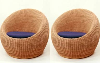 EVRA Cane Chair for Indoor Outdoor Sitting with Cushion sofa chair For Home ,Balcony Cane Outdoor Chair