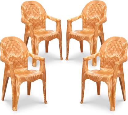 MAHARAJA Dolphin for Home, Office | Comfortable | Arm Rest | Bearing Capacity up to 200Kg Plastic Outdoor Chair