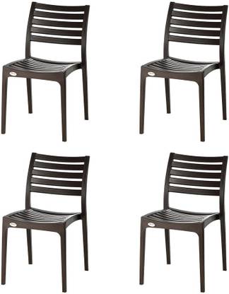 Supreme Furniture Omega Chair Without Arm Pack of 4 - Wenge Color Plastic Outdoor Chair
