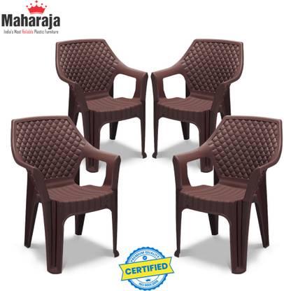 MAHARAJA Alpha for Home, Office | Comfortable | Arm Rest | Bearing Capacity up to 200Kg Plastic Outdoor Chair