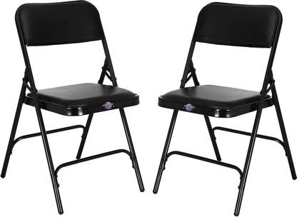 streetup india Folding Chair With Cushion Seat Rexine Cover Metal Cafeteria Chair