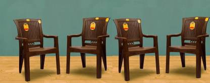 Anmol Moulded Crown Platinum Chair For Home & Office pack of 4 bearing capacity 200kg Plastic Outdoor Chair