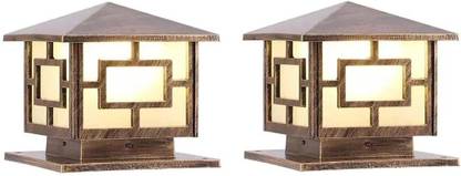 Atharv Decor Light B22 Holder Gate Light for Pillar (18x21.5cm) Golden EETANTICGATEL01 (2) Gate Light Outdoor Lamp