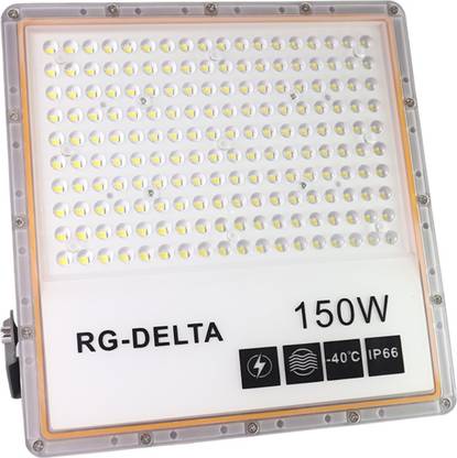 Glow Right Snow White Led flood lights lens Model 150 watt Warm White Color High Brightness, Outdoor Security 2 Year warranty Pack of 1 Flood Light Outdoor Lamp