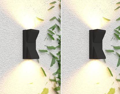 Flipkart SmartBuy 10-Watts Up Down Outdoor LED Wall Light, Aluminum Black Die Casting Body, Warm White 3000K, IP65 Complete Waterproof 10 watt Up Down (Pack of 2)) Gate Light Outdoor Lamp