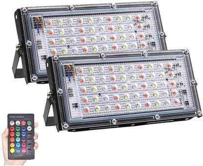 qlear 50W RGB LED Brick Light With Remote Control IP-65 (Pack of 2) Flood Light Outdoor Lamp