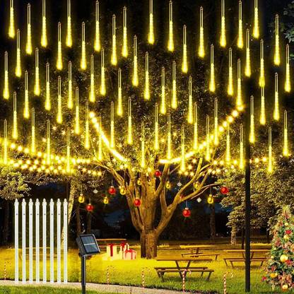 Homehop Solar Light Outdoor Decorative Meteor Shower Automatic String Lamp 144 LED Waterproof for Home, Wedding Party, Garden, Balcony,Tree,House Wall Decoration Gate Light Outdoor Lamp