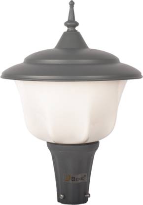 BENE Garden Light Adam 27 Cm Fitted with Yellow LED ( 20w, Milky, Grey, Pack of 1 Pc) Gate Light Outdoor Lamp