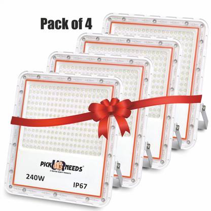 Pick Ur Needs Super Bright LED 240W Floodlight Cold White Thin LED Lens Headlight Pack of 4 Flood Light Outdoor Lamp