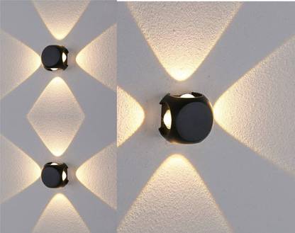 Hybrix LED 4 Way Outdoor Wall/Step Light, IP65 Waterproof, 4 Watt Optical Power Saving COB LED, Warm White Light Color (PACK OF 3) Post Light Outdoor Lamp