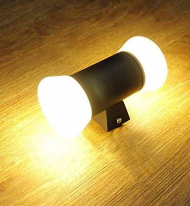 LiteMart LX459 2x5W LED Wall Light Black and Updated Fixture of Outdoor Wall Washer 3000K Post Light Outdoor Lamp