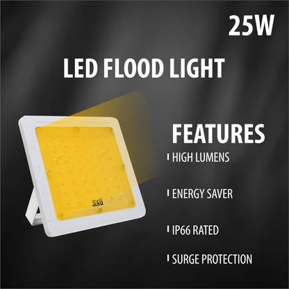 Jeko Outdoor Wide Beam | 25W LED Flood Light | Waterproof IP66 | for Garage, Shop, Garden & Security | Pack of 1 Street Light Outdoor Lamp