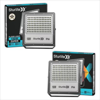 Sturlite Zuper 100 W LED Flood Light - (Pack of 2) (L-G-0185-100W-6K) Flood Light Outdoor Lamp