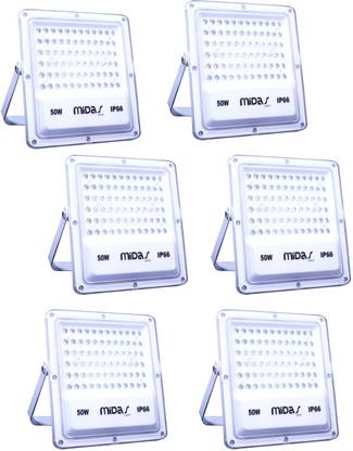 MIDAS ELECTRONICS 50W LED Flood Light | Cool White,6500K | IP66 Waterproof Outdoor Light | Aluminium PDC Housing |Reflector & Clear Optics | 2 Year Warranty| Pack of 6 Flood Light Outdoor Lamp